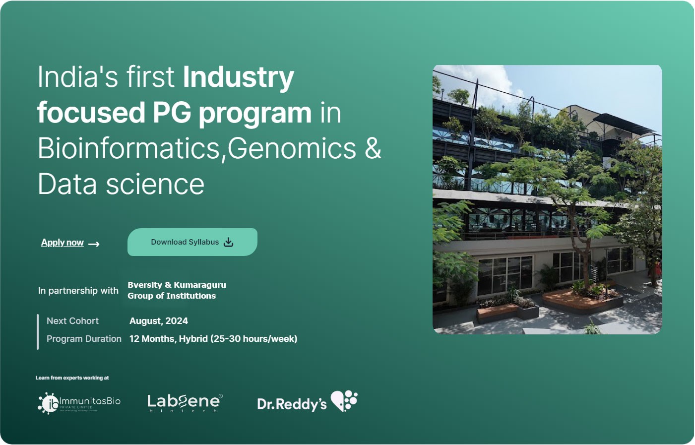 PG Programme on Bioinformatics Genomics Data Science - Shrmbio